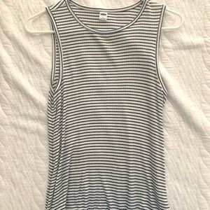 Old Navy, Womens, Size Small, Navy Blue and White Striped Ribbed Tank Top